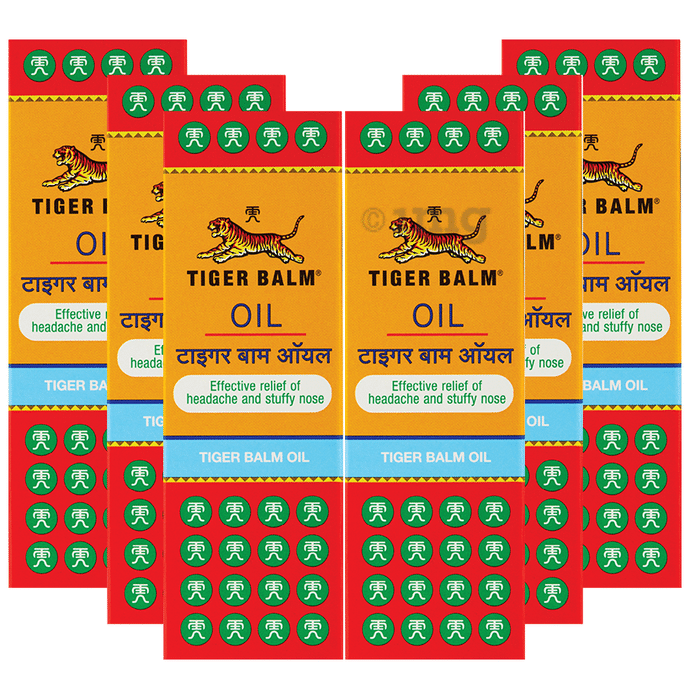 Tiger Balm Oil (28ml Each) | Effective Relief from Headache, Stuffy Nose, Travel Sickness, Dizziness and Insect Bites | Ayurvedic Pain Relief Oil