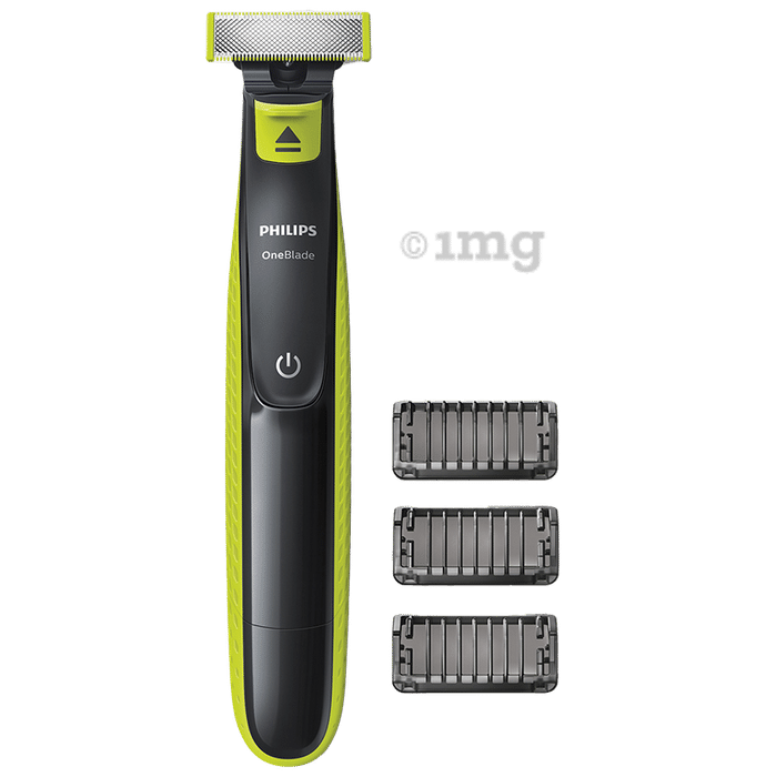Philips QP2525/10 Cordless One Blade Hybrid Trimmer and Shaver with 3 Trimming Combs Lime Green