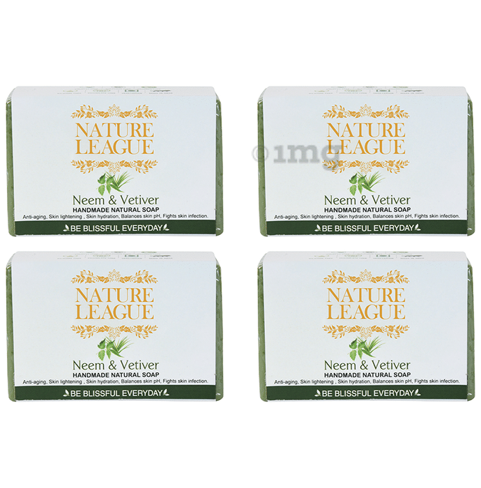 Nature League Neem & Vetiver Handmade Natural Soap (100gm Each)