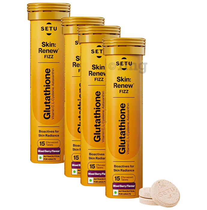 Setu Skin: Renew Fizz Glutathione & Vitamin C Tablets (15 Each) Mixed Berry