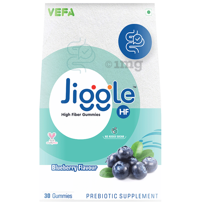 Jiggle High Fiber Gummies Blueberry No Added Sugar
