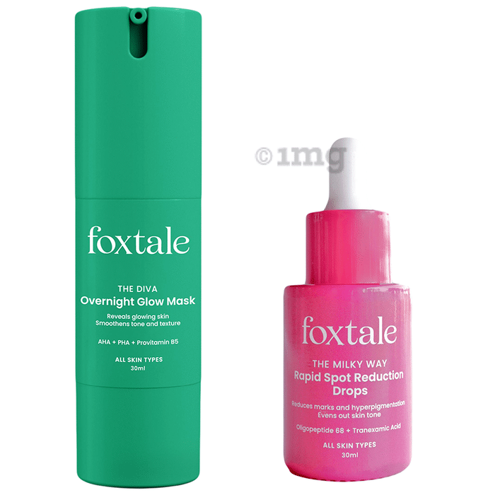 Foxtale  Rapid Spot Reduction Drops (30 ml) + Overnight Glow Mask (30 ml)