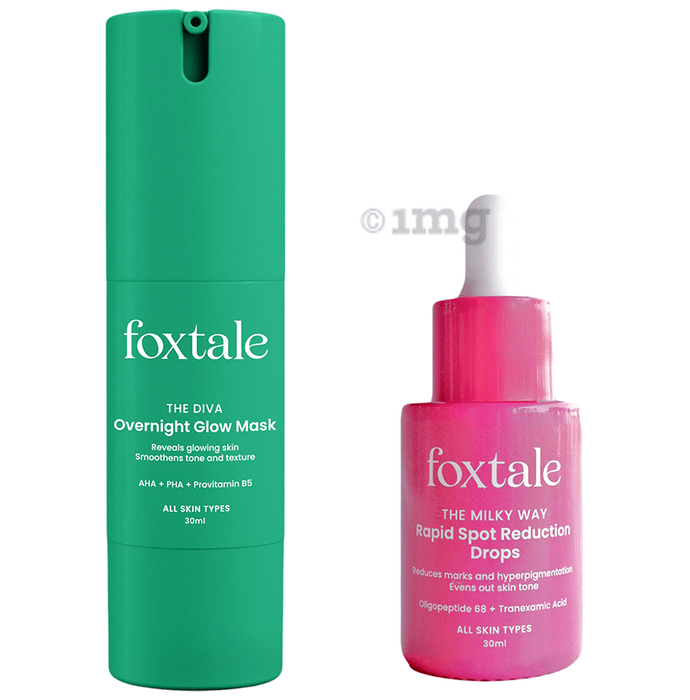 Foxtale Rapid Spot Reduction Drops (30 ml) + Overnight Glow Mask (30 ml)