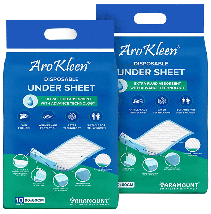 Arokleen Disposable Under Sheet for Hospital Patients (10 Each) 90cm x 60cm