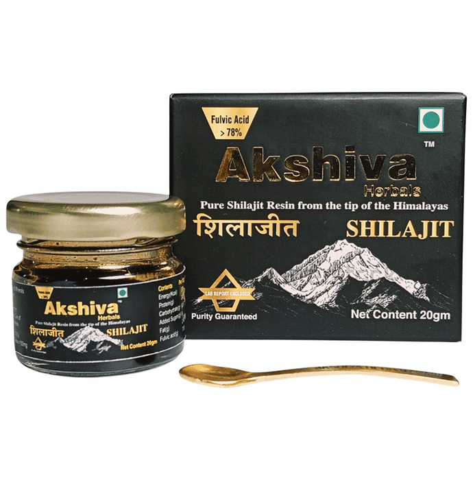 Akshiva Herbals Pure Shilajit Resin From the Tip of the Himalayas (20gm Each)