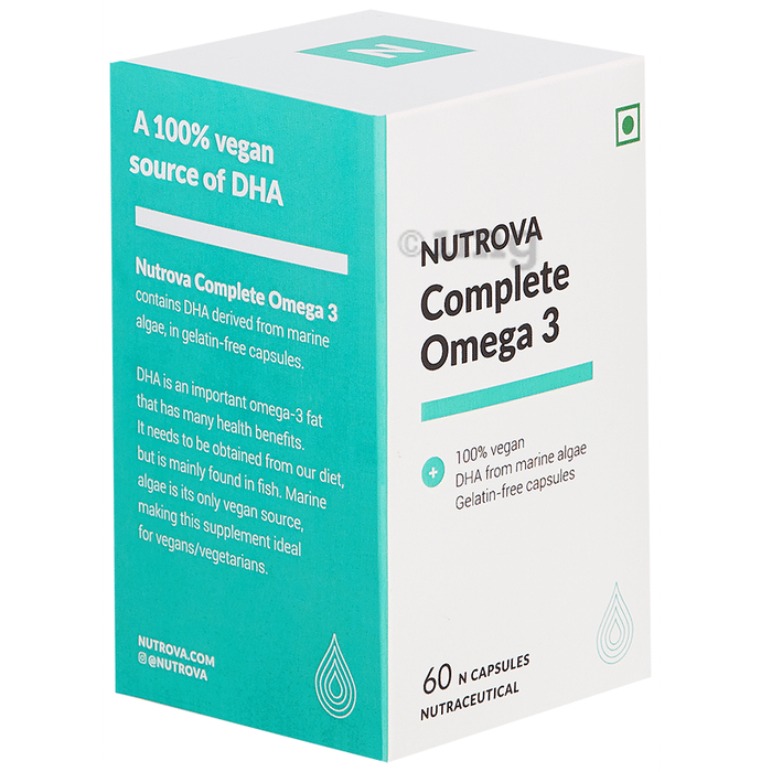 Nutrova Complete Omega 3 | With DHA from Marine Algae for Joints Health | Capsule