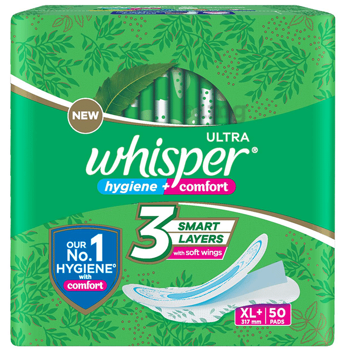 Whisper Ultra Clean with Herbal Oil Sanitary Pads XL+