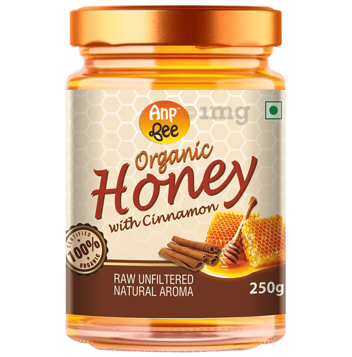 Anp Bee Organic Honey with Cinnamon (250gm Each) Raw Unfiltered