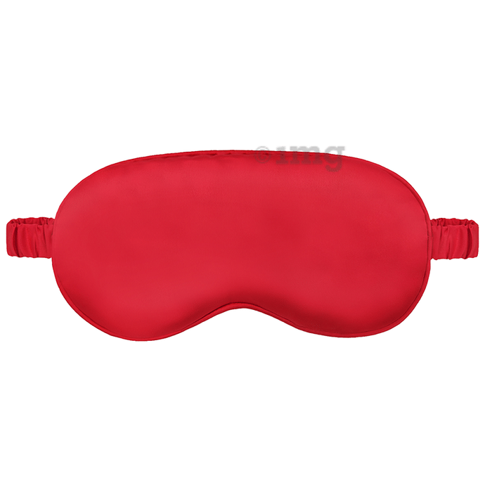 Jenna Sleeping Eye Mask for Insomnia, Meditation and Dark Circles Silk Plain Light Red