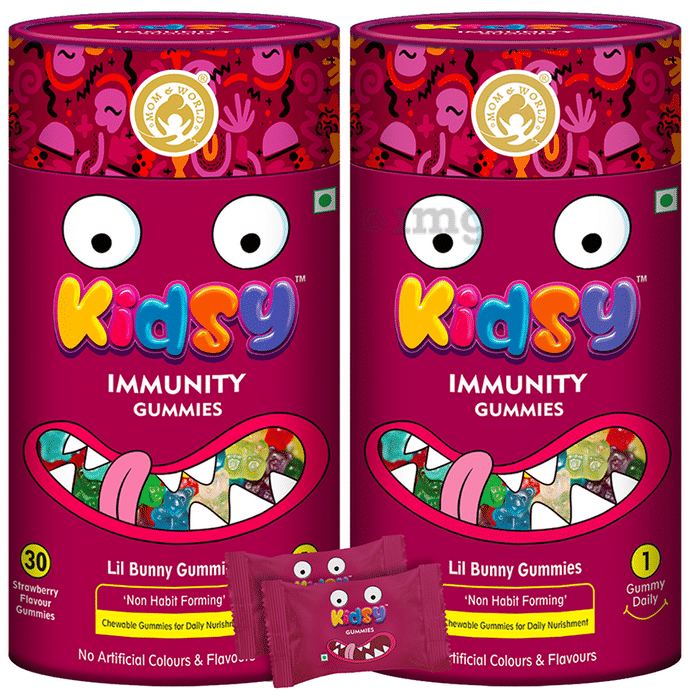 Mom & World Kidsy Immunity Gummies (30 Each) Strawberry
