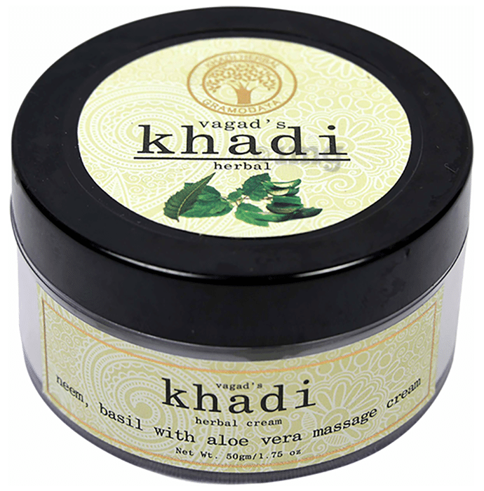 Vagad's Khadi Herbal Neem, Basil with Aloevera Massage Cream
