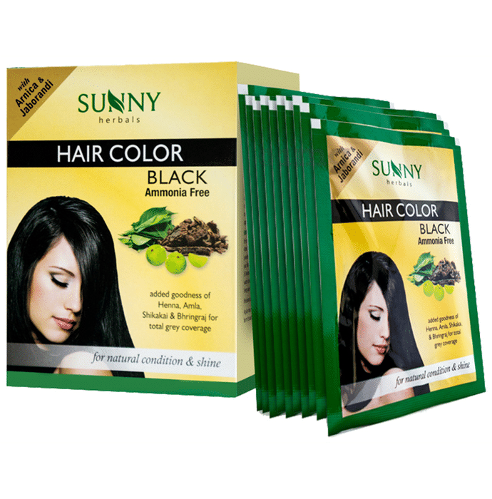Sunny Herbals Hair Color 12 Sachets Black