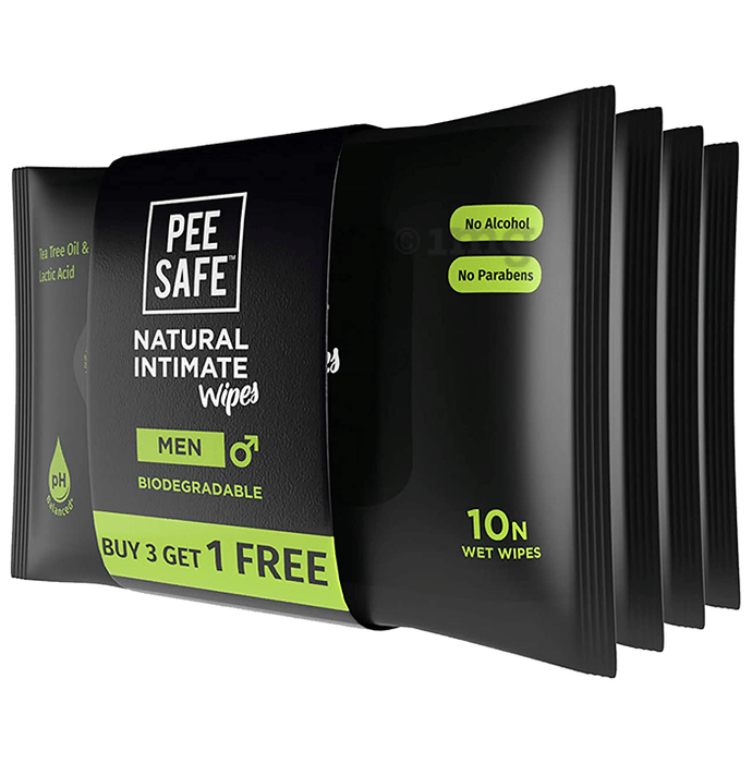 Pee Safe Naturals Intimate Wipes for Men(10 Each)