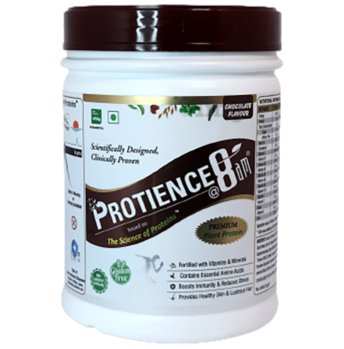 Protience@8am Premium Plant Protein for Stress Relief, Immunity & Skin Health | Powder Chocolate