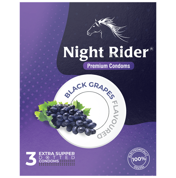 Night Rider Extra Super Dotted  Condom Black Grapes