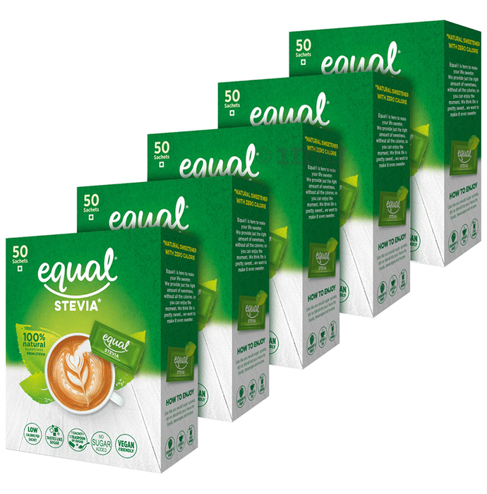 Equal Stevia Low Calorie Sweetener Sachet (50 Each)