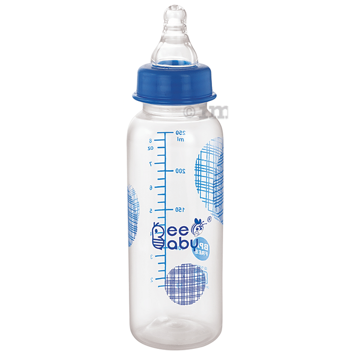 BeeBaby Basic Slim Neck Baby Feeding Bottle with Anti 8 Months+ Blue