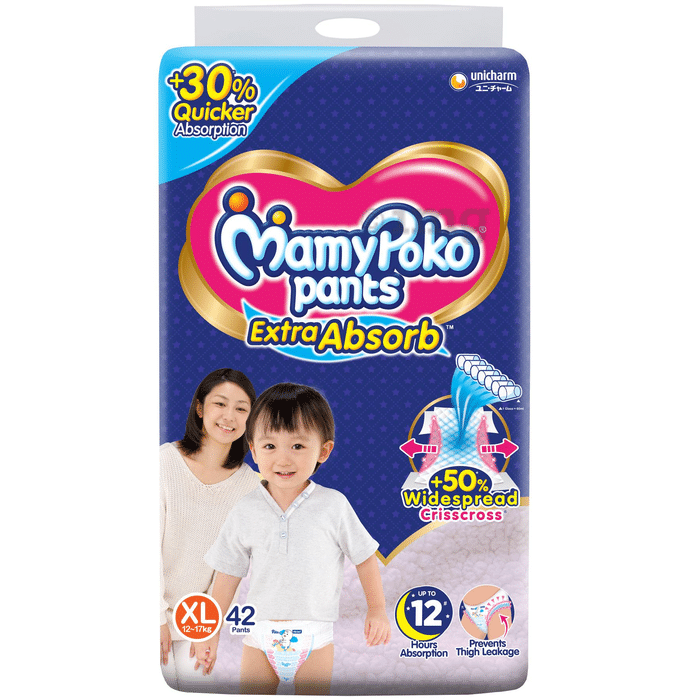 MamyPoko Extra Absorb Diaper Pants for upto 12 Hrs Absorption | Size XL