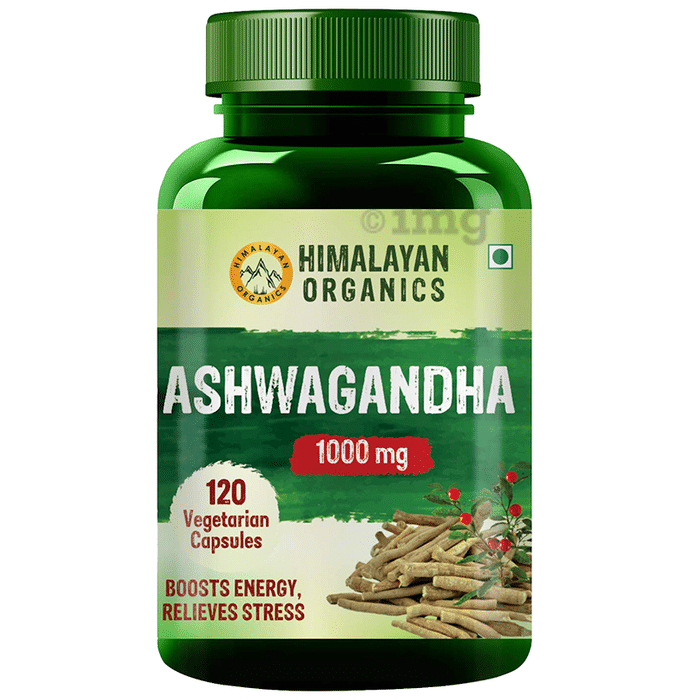 Himalayan Organics Ashwagandha 1000mg Vegetarian Capsule | For Energy & Stress Management