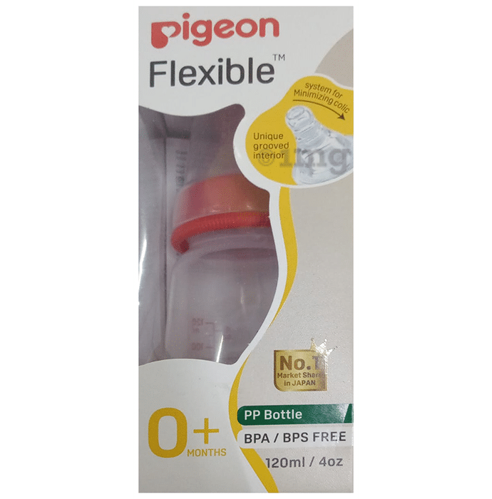 Pigeon 0+ Flexible PP Feeding Bottle Red
