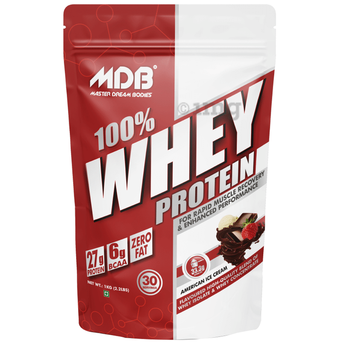 MDB Master Dream Bodies 100% Whey Protein Powder American Ice Cream