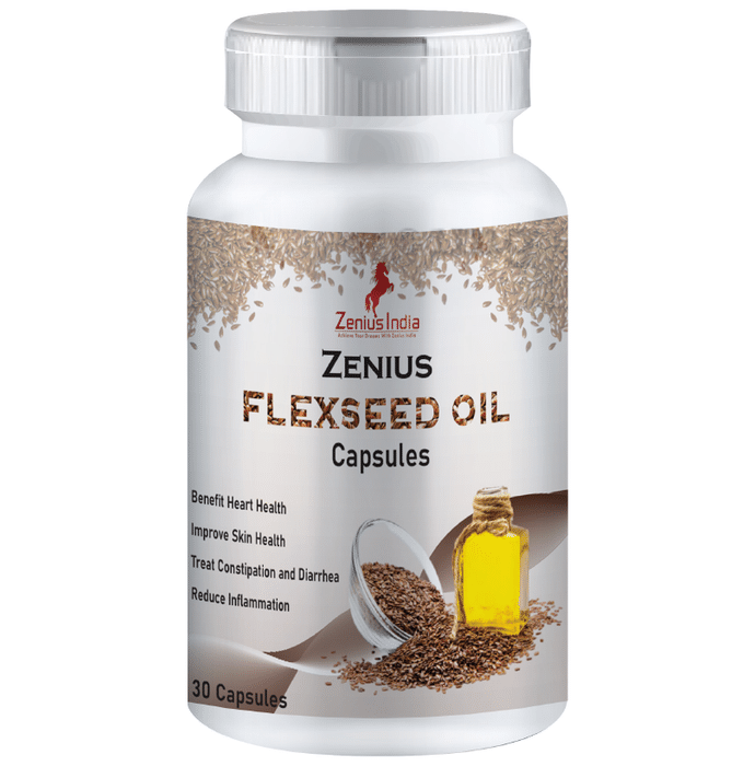 Zenius Flexseed Oil Capsule for Promotes Heart Health, Reducing Inflammation & Detoxifying the Body