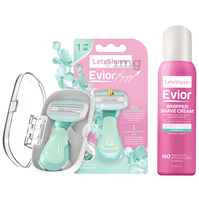 LetsShave Evior Flyyy Shave Care Razor & Whipped Shave Cream Kit