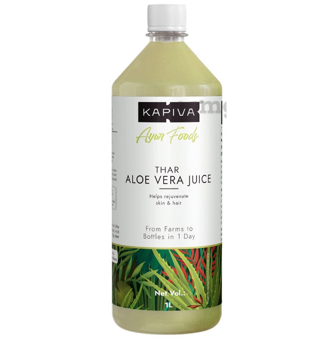 Kapiva Thar Aloe Vera Juice (with Pulp) | Rejuvenates Skin & Hair | No Added Sugar