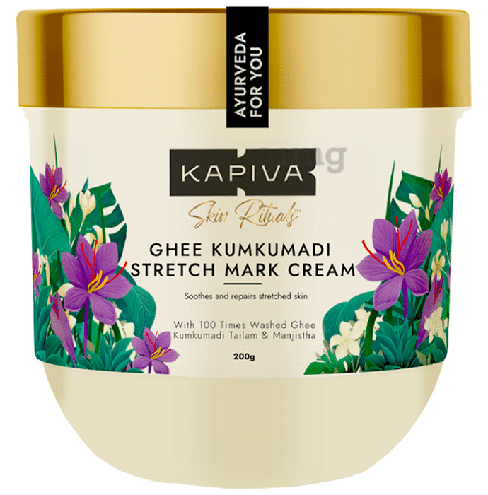 Kapiva Skin Rituals Ghee Kumkumadi Stretch Mark Cream | Reduce & Prevent Stretch Marks Cream