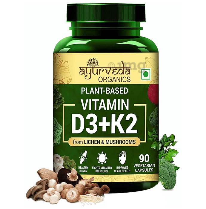 Ayurveda Organics Plant-Based Vitamin D3+K2 Vegetarian Capsule