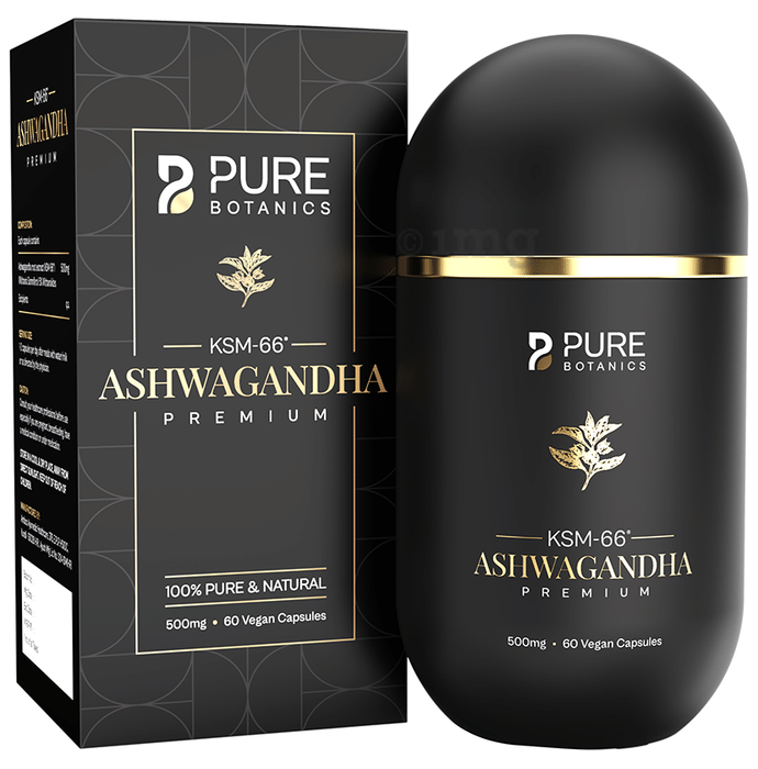 Pure Botanics KSM 66 Ashwagandha Premium Vegan Capsule (60 Each)