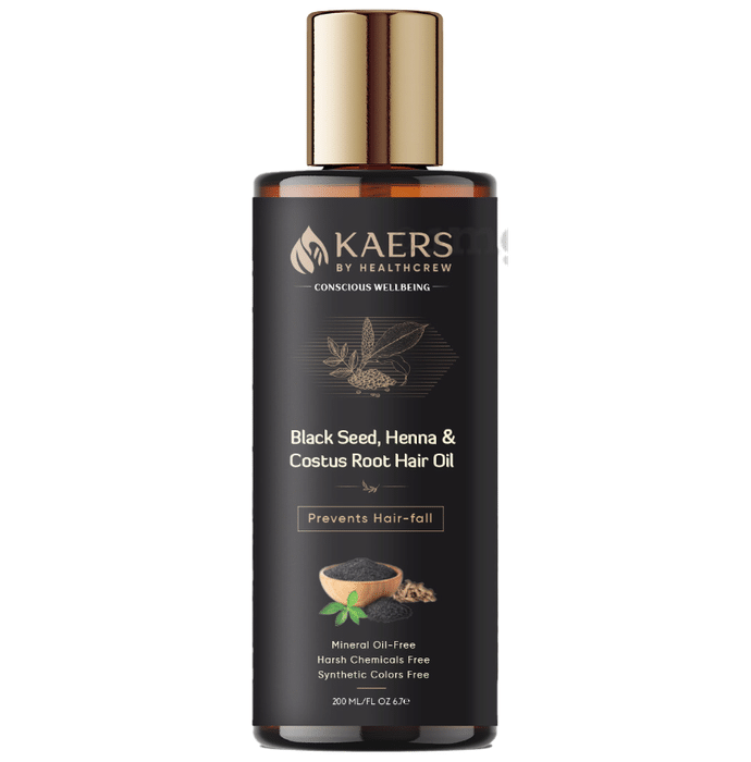 Kaers By Healthcrew Black Seed, Henna & Costus Root Hair Oil (200ml Each)