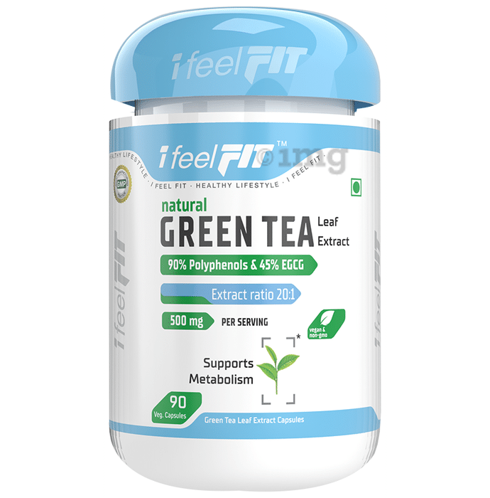 iFeelFIT Natural Green Tea Leaf Extract 90% Polyphenols & 45% EGCG Extract Ratio 20:1 500mg Veg. Capsule