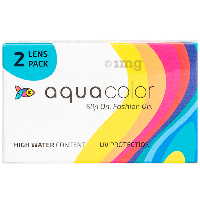 Aquacolor Monthly Disposable Zero Power Contact Lens with UV Protection Halo Black