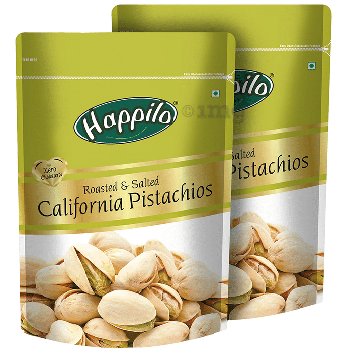 Happilo Premium Californian Roasted & Salted Pistachios (200gm Each)