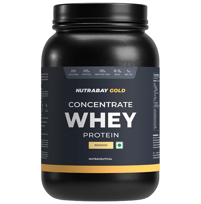 Nutrabay Whey Concentrate Protein for Muscle Recovery | No Added  Mango