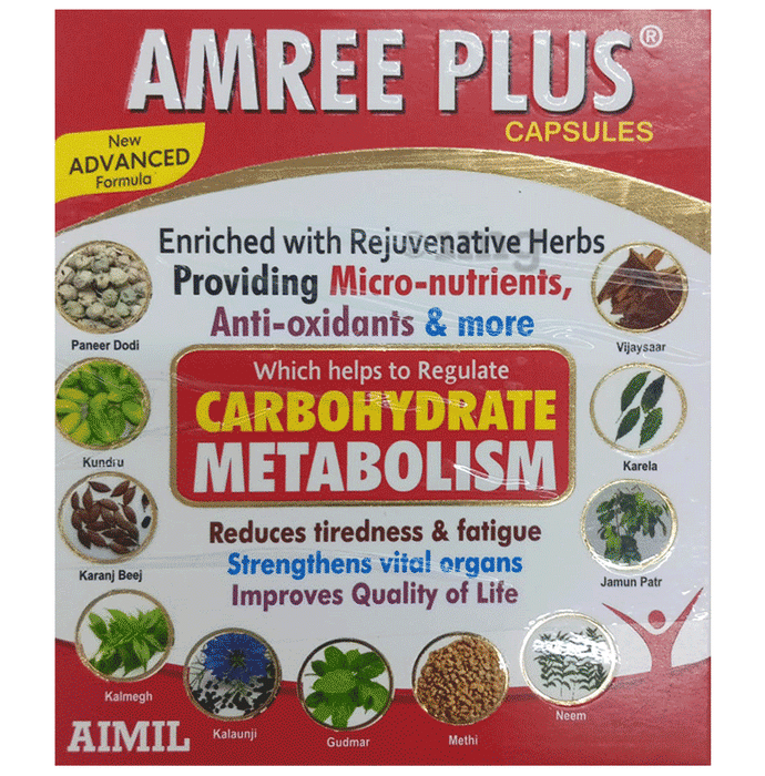 Aimil Amree Plus Capsule | Regulates Carbohydrate Metabolism & Reduces Fatigue