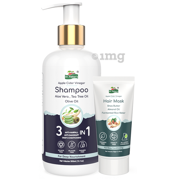 Dr. Patkar's Combo Pack of Apple Cider Vinegar Shampoo (300ml) & Hair Mask (30gm)