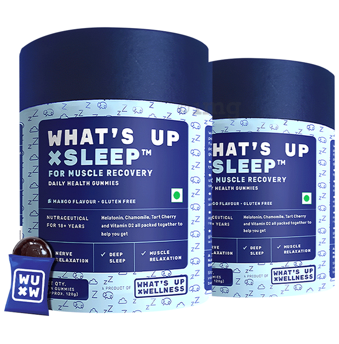 What's Up Wellness Sleep Gummies for Muscle Recovery (30 Each) Mango