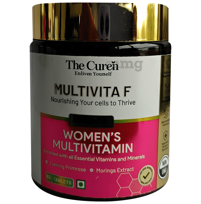 The Curen Multivita F Tablet Women's Multivitamin with minerals, Primrose, Moringa, EPA/DHA | Tablet