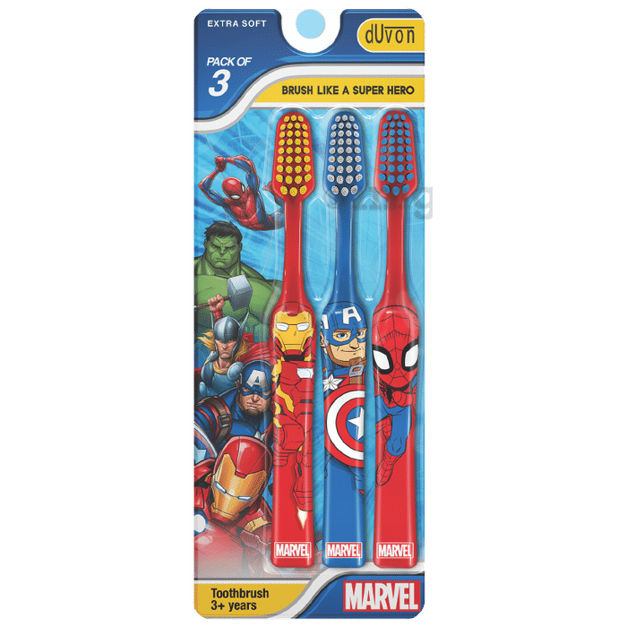 Duvon Marvel Superheroes Kids Toothbrush Extra Soft