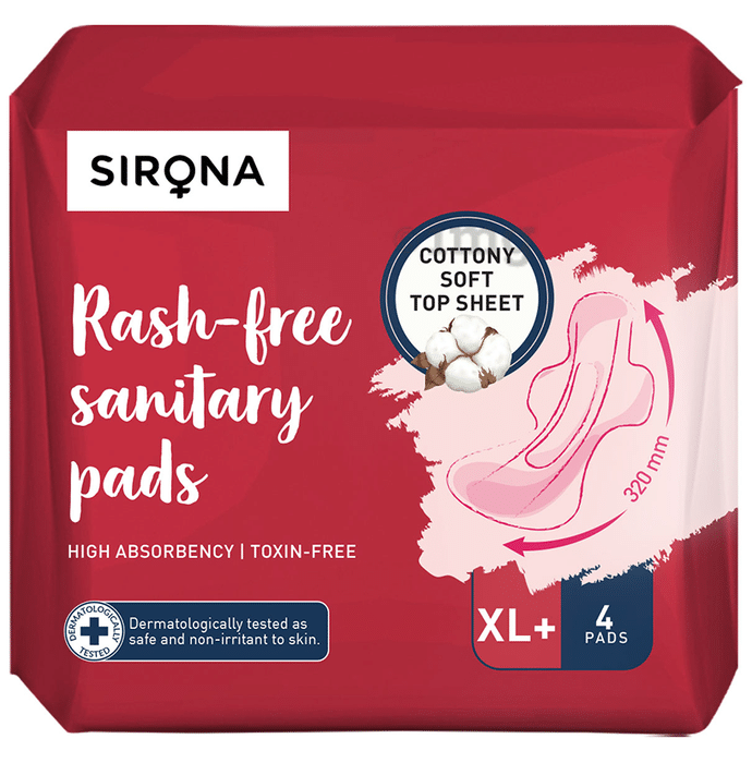 Sirona Cottony Top Sheet Soft Rash Free Sanitary Pads XL+