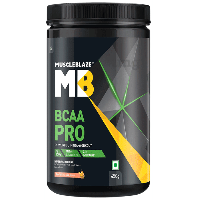 MuscleBlaze Fruit Splash | BCAA Pro Powerful Intra-Workout | With Electrolytes | For Energy, Faster Recovery & Hydration