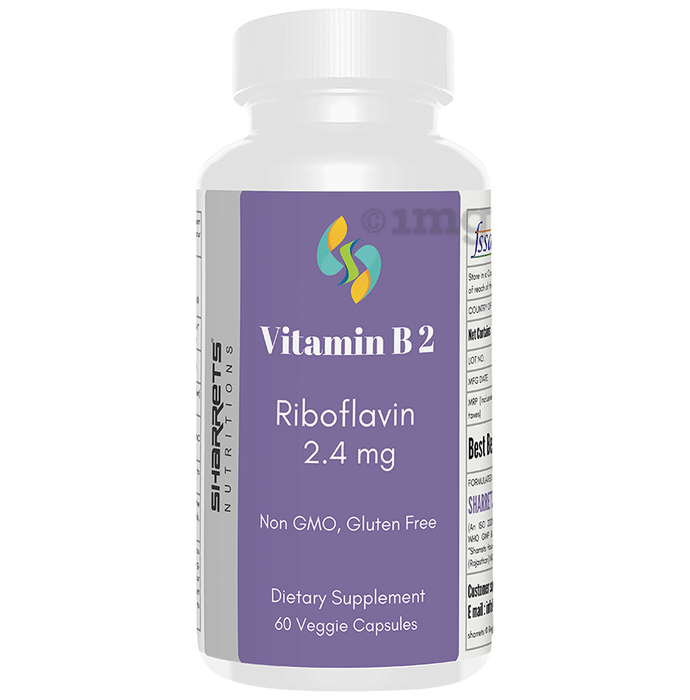 Sharrets Vitamin B2 Riboflavin Veggie Capsule Buy bottle of 60.0