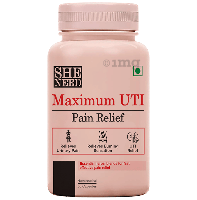 SheNeed Maximum UTI Pain Relief Capsule Buy bottle of 60.0 capsules at