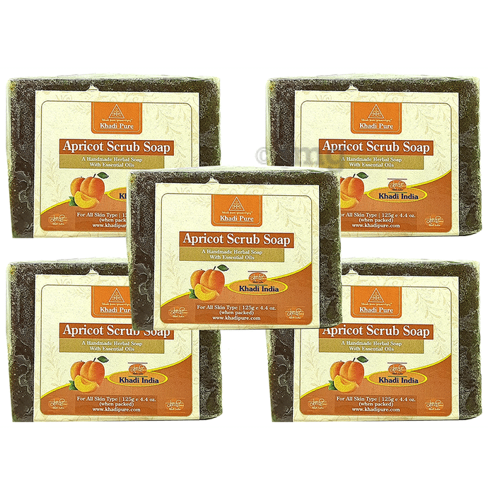 Khadi Pure Apricot Scrub Soap (125gm Each)