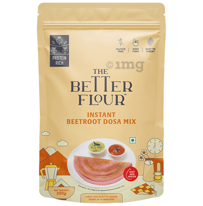 The Better Flour Dosa Mix, Instant Ready To Cook Breakfast Mix for Golden, Crispy & Tasty Dosas Beetroot