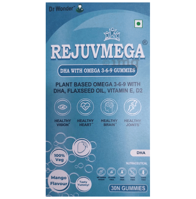 Rejuvmega DHA with Omega 3, 6, 9 Gummies (30 Each) Mango