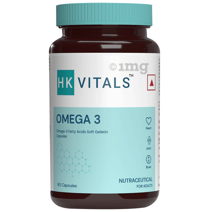 Healthkart HK Vitals Omega 3 Fatty Acids with DHA & EPA | For Heart, Joint & Brain Health | Soft Gelatin Capsule | Nutrition Care