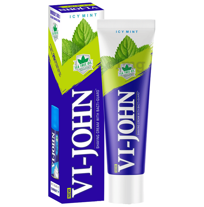 ViJohn Shaving Cream with BactiGuard Icy Mint Buy tube of 125 gm